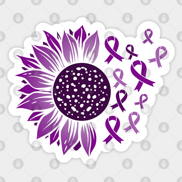 Purple Awareness Sunflower Sticker by CuteCoCustom